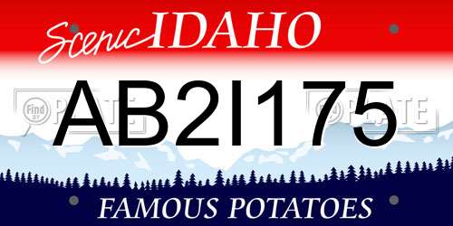 AB2I175 Idaho License Plate