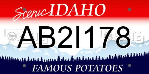 AB2I178 Idaho License Plate