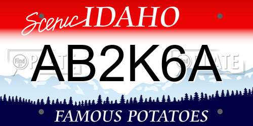 AB2K6A Idaho License Plate
