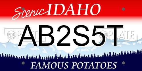 AB2S5T Idaho License Plate