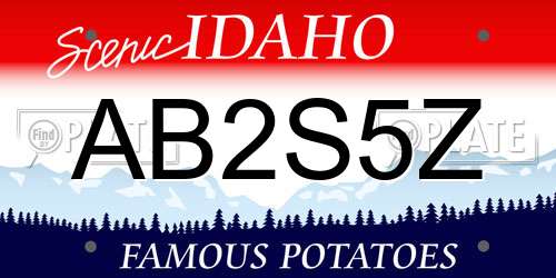 AB2S5Z Idaho License Plate