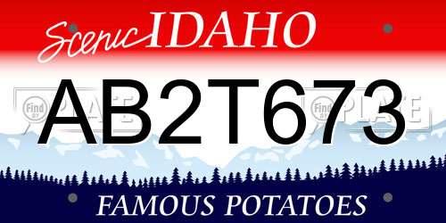 AB2T673 Idaho License Plate