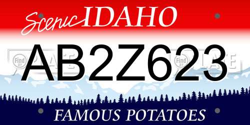 AB2Z623 Idaho License Plate