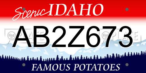 AB2Z673 Idaho License Plate