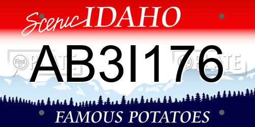 AB3I176 Idaho License Plate