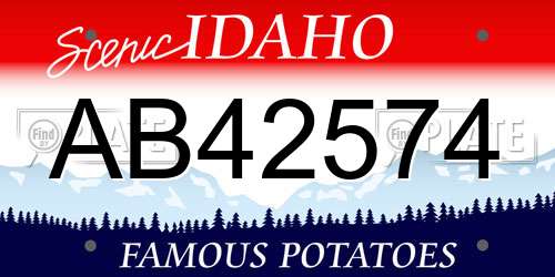 AB42574 Idaho License Plate