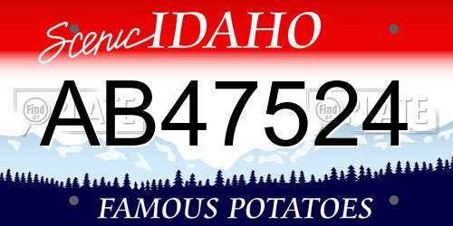 AB47524 Idaho License Plate
