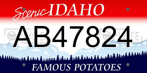 AB47824 Idaho License Plate