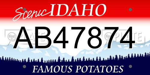 AB47874 Idaho License Plate