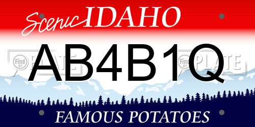 AB4B1Q Idaho License Plate