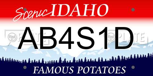 AB4S1D Idaho License Plate