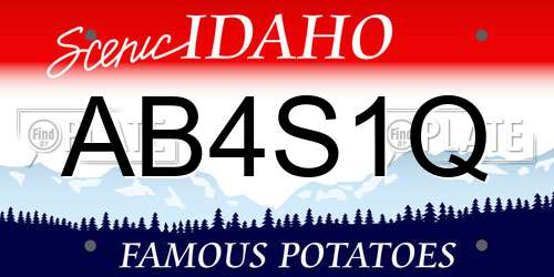AB4S1Q Idaho License Plate