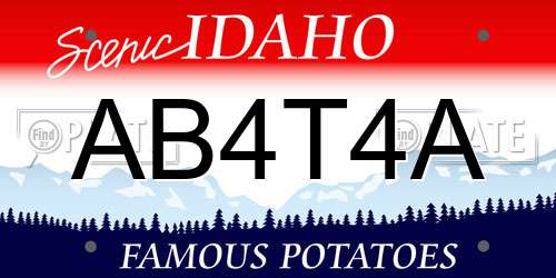 AB4T4A Idaho License Plate