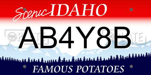 AB4Y8B Idaho License Plate
