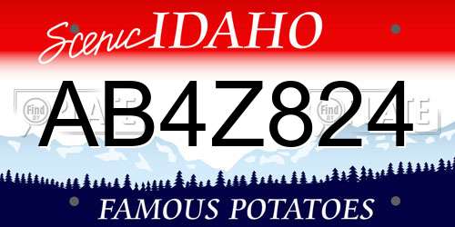 AB4Z824 Idaho License Plate