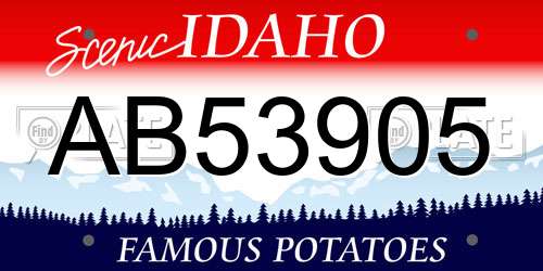AB53905 Idaho License Plate