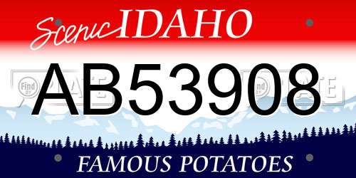 AB53908 Idaho License Plate
