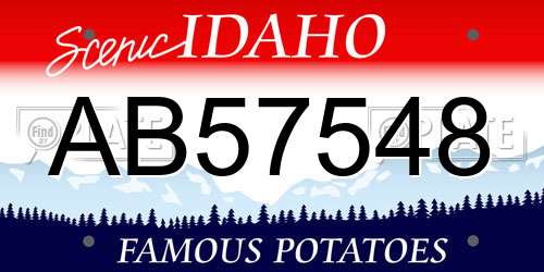 AB57548 Idaho License Plate