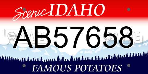 AB57658 Idaho License Plate