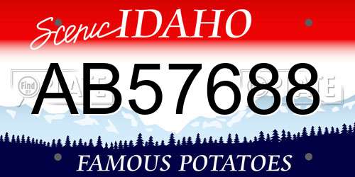 AB57688 Idaho License Plate