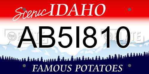 AB5I810 Idaho License Plate