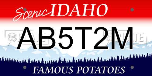 AB5T2M Idaho License Plate