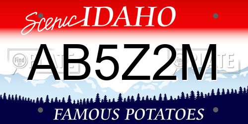 AB5Z2M Idaho License Plate