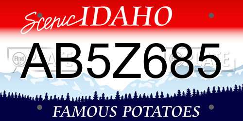 AB5Z685 Idaho License Plate