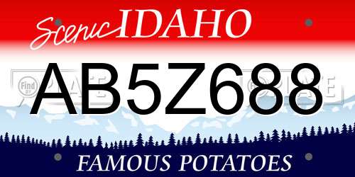 AB5Z688 Idaho License Plate