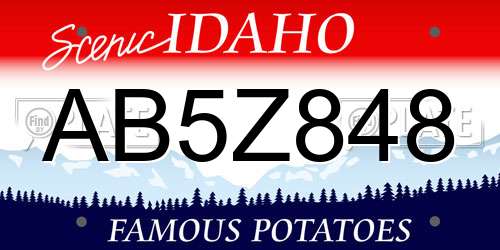 AB5Z848 Idaho License Plate