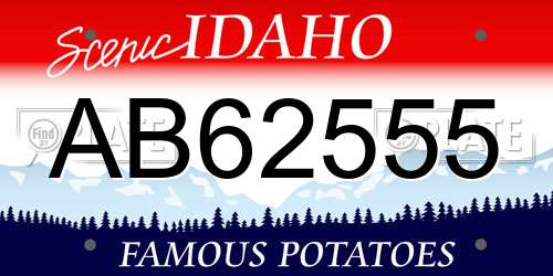 AB62555 Idaho License Plate