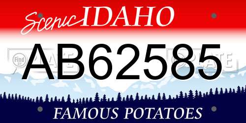 AB62585 Idaho License Plate