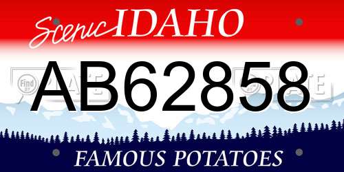 AB62858 Idaho License Plate