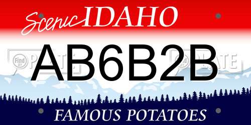 AB6B2B Idaho License Plate