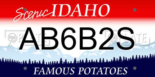 AB6B2S Idaho License Plate