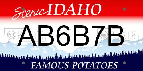 AB6B7B Idaho License Plate