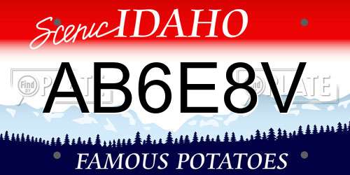 AB6E8V Idaho License Plate