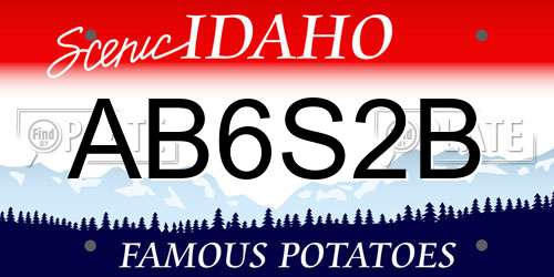AB6S2B Idaho License Plate