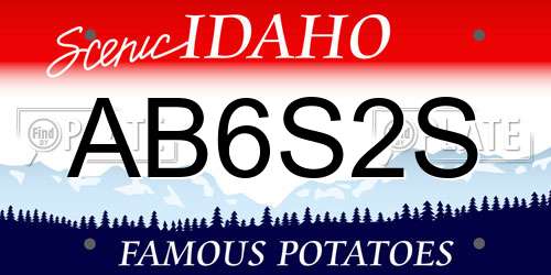 AB6S2S Idaho License Plate