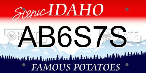 AB6S7S Idaho License Plate