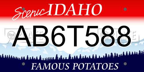 AB6T588 Idaho License Plate