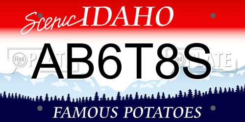 AB6T8S Idaho License Plate