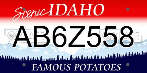 AB6Z558 Idaho License Plate