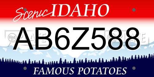 AB6Z588 Idaho License Plate
