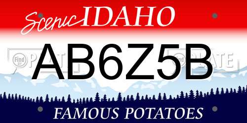 AB6Z5B Idaho License Plate