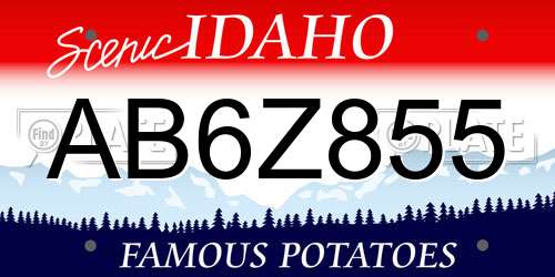 AB6Z855 Idaho License Plate