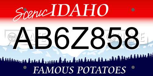 AB6Z858 Idaho License Plate