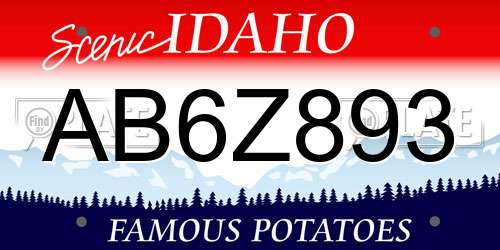 AB6Z893 Idaho License Plate