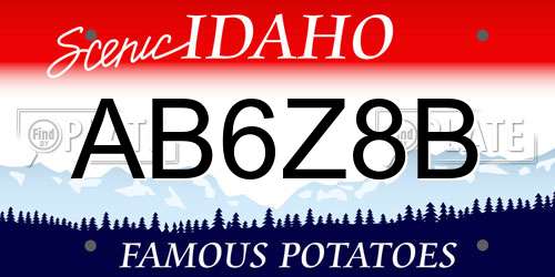 AB6Z8B Idaho License Plate