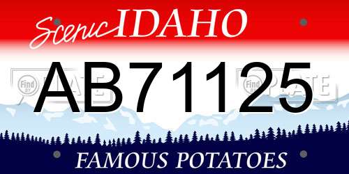 AB71125 Idaho License Plate